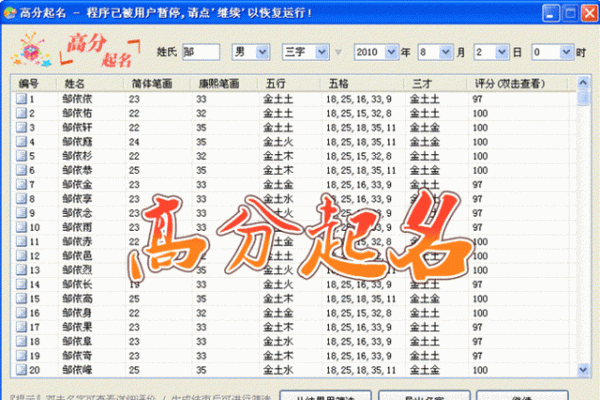 名字测试免费打分工具助你选择完美名字