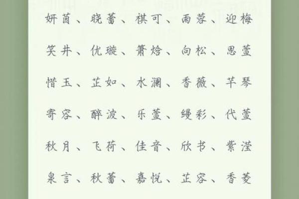 女仔名字的独特魅力与文化意义