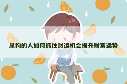 属狗的人如何抓住财运机会提升财富运势